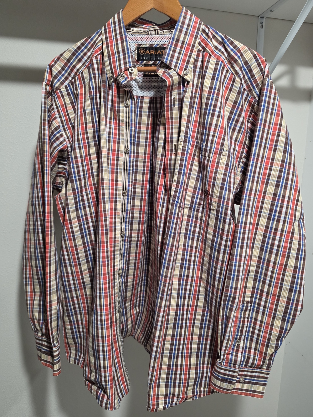 Ariat Shirt Multi Color Plaid Pro Series Classic Long Sleeve - Men's Size L